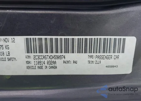 2013 Chrysler 300C Luxury Series Awd z USA, uszkodzony, nr VIN 2C3CCASTXDH590974